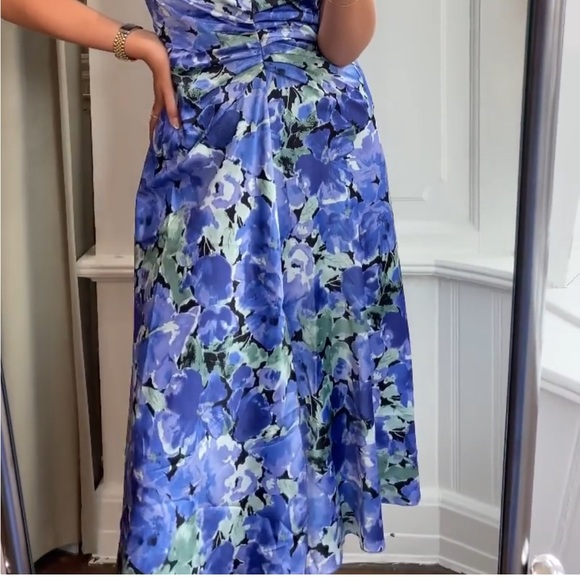 ROTATE Birger Christensen Sierina Floral Satin Midi Dress - Picture 5 of 14